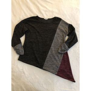 Ava James Womens‎ M Multicolored Long Sleeve Pull Over Striped Blouse Shirt Top